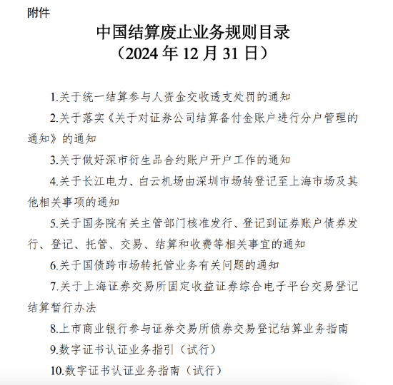 中國結算：廢止《關于統(tǒng)一結算參與人資金交收透支處罰的通知》等10件業(yè)務規(guī)則
