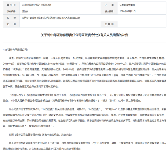 “1號(hào)”罰單！中郵證券