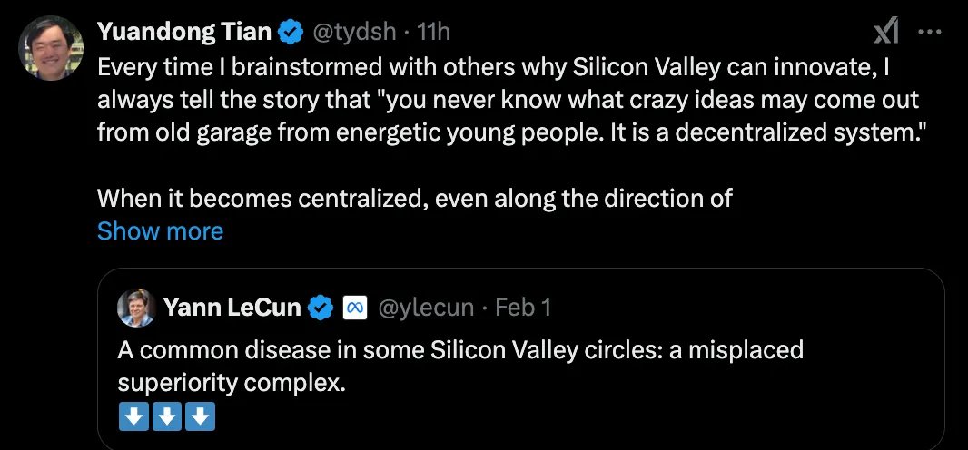 DeepSeek綜合征？Yann LeCun：硅谷存在一種“錯(cuò)位的優(yōu)越感”